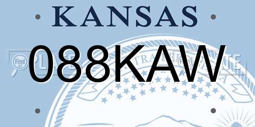 088KAW Kansas License Plate
