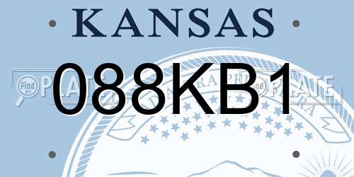 088KB1 Kansas License Plate