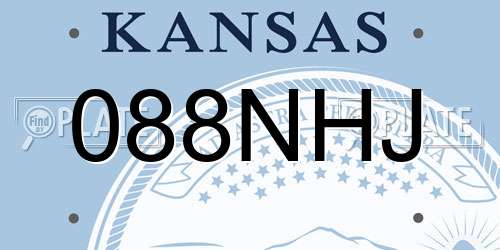 088NHJ Kansas License Plate