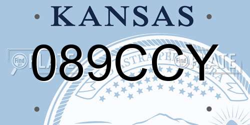 089CCY Kansas License Plate