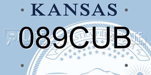 089CUB Kansas License Plate