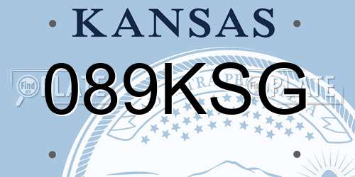 089KSG Kansas License Plate