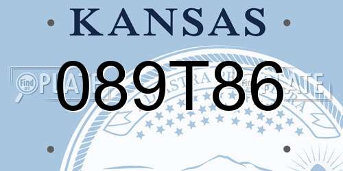 089T86 Kansas License Plate