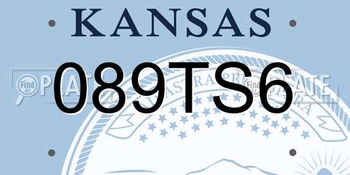 089TS6 Kansas License Plate
