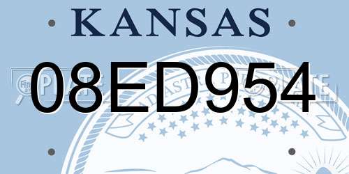 08ED954 Kansas License Plate