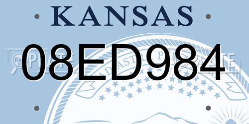 08ED984 Kansas License Plate