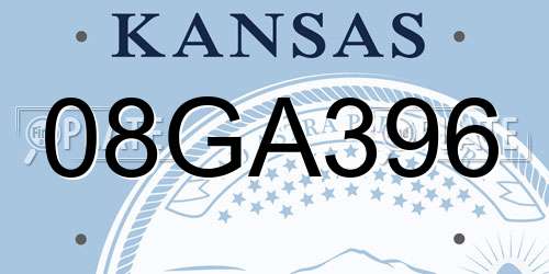08GA396 Kansas License Plate