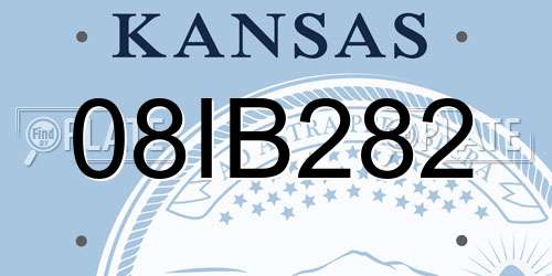 08IB282 Kansas License Plate