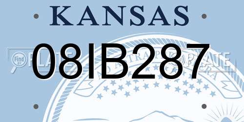 08IB287 Kansas License Plate