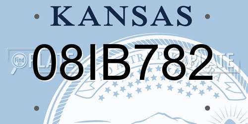 08IB782 Kansas License Plate