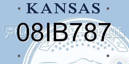 08IB787 Kansas License Plate