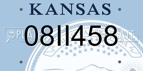 08II458 Kansas License Plate