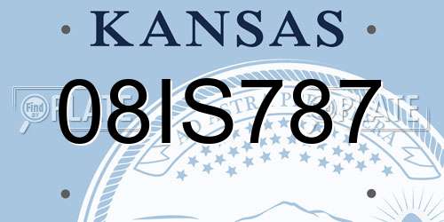 08IS787 Kansas License Plate