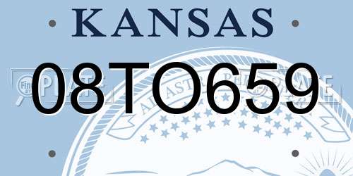 08TO659 Kansas License Plate