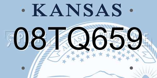 08TQ659 Kansas License Plate