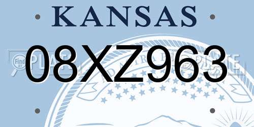 08XZ963 Kansas License Plate