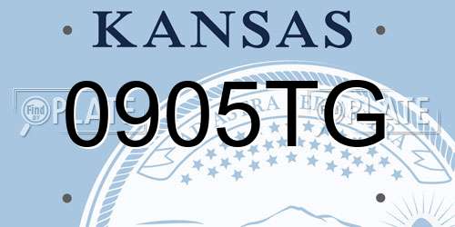 0905TG Kansas License Plate