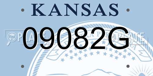 09082G Kansas License Plate