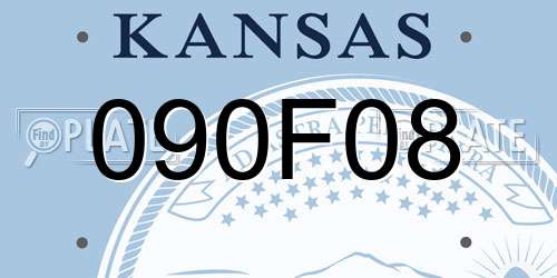 090F08 Kansas License Plate