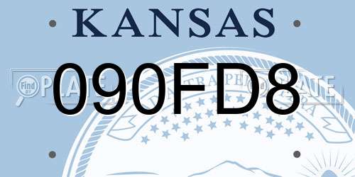 090FD8 Kansas License Plate