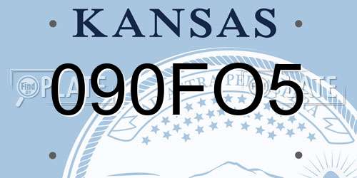 090FO5 Kansas License Plate