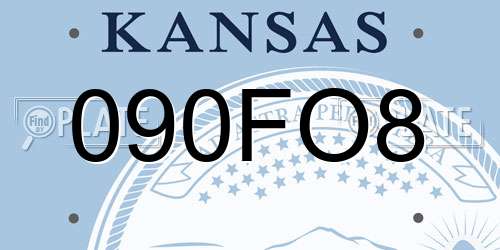 090FO8 Kansas License Plate