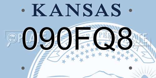 090FQ8 Kansas License Plate