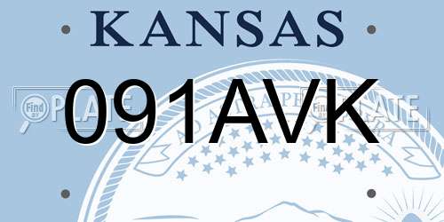091AVK Kansas License Plate