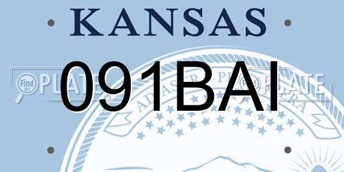 091BAI Kansas License Plate