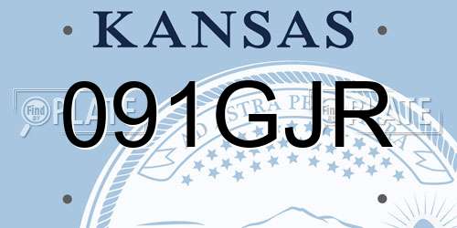 091GJR Kansas License Plate
