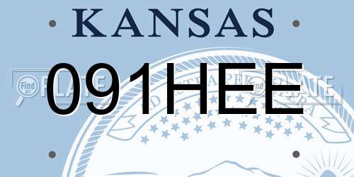 091HEE Kansas License Plate