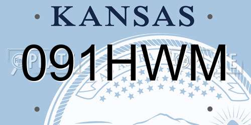 091HWM Kansas License Plate