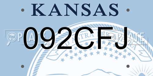 092CFJ Kansas License Plate