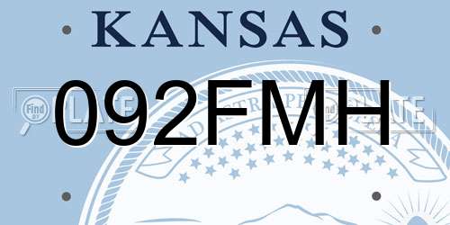 092FMH Kansas License Plate