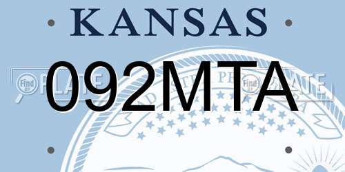 092MTA Kansas License Plate
