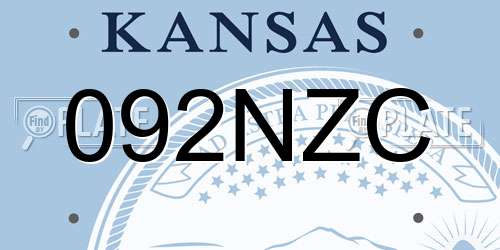 092NZC Kansas License Plate