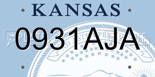 0931AJA Kansas License Plate