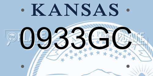 0933GC Kansas License Plate
