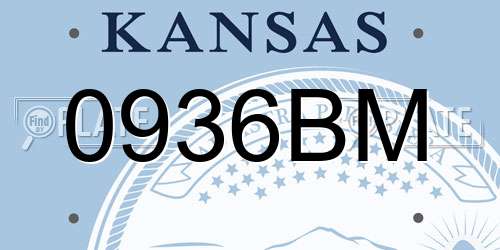0936BM Kansas License Plate