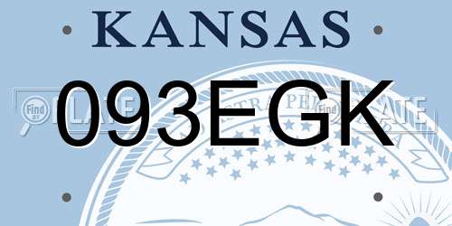 093EGK Kansas License Plate