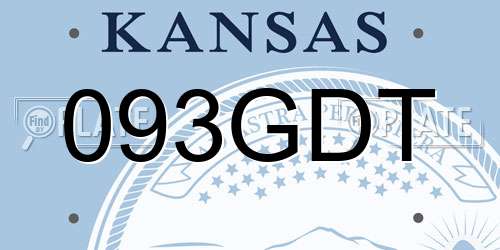 093GDT Kansas License Plate
