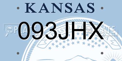 093JHX Kansas License Plate