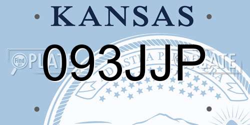 093JJP Kansas License Plate