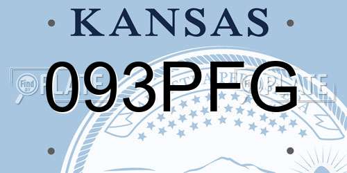 093PFG Kansas License Plate
