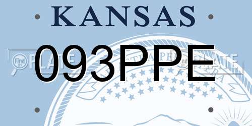 093PPE Kansas License Plate