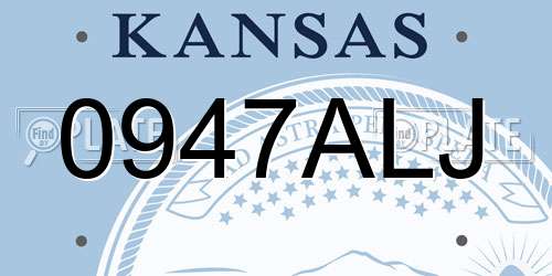 0947ALJ Kansas License Plate