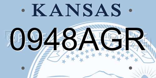 0948AGR Kansas License Plate