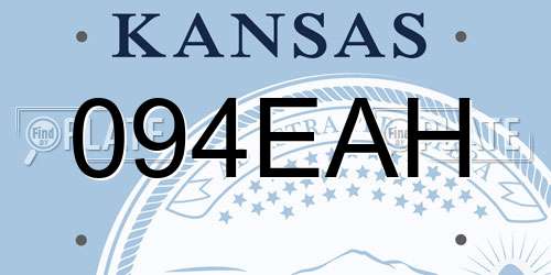 094EAH Kansas License Plate