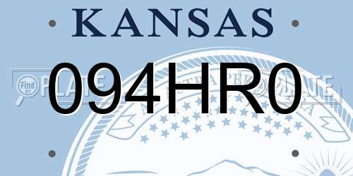094HR0 Kansas License Plate