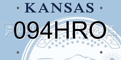 094HRO Kansas License Plate